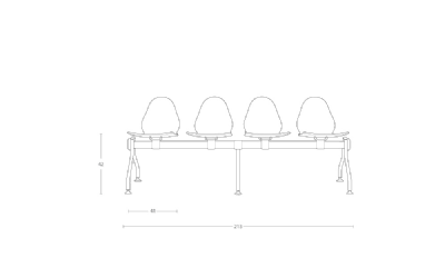 Dimensoes do produto longarina ce - 4 lugares